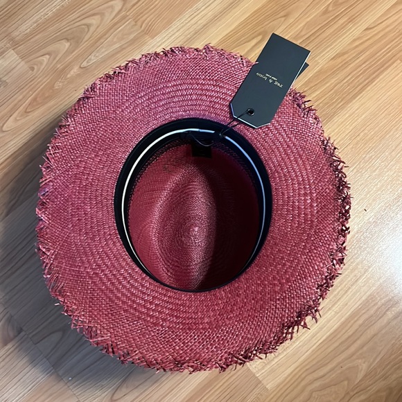 Brand new Rag & Bone FRAYED EDGE PANAMA HAT. Berry. Size: M/L - Picture 7 of 10